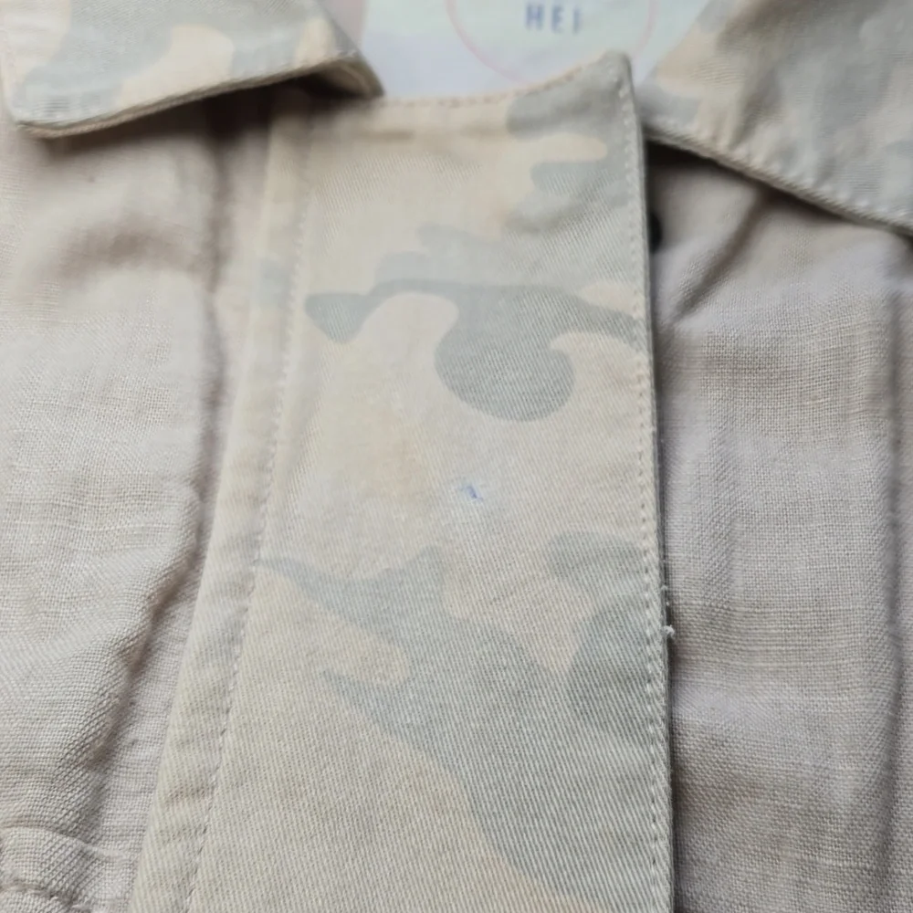 Hei Hei Anthropologie Ronan Camo Cropped Linen Jacket Women's Size S (3mm mark) - Picture 8 of 16